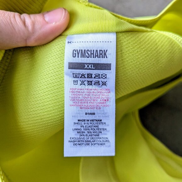 Gymshark Yellow Lightweight High Support Sports Bra size XXL - Picture 5 of 7